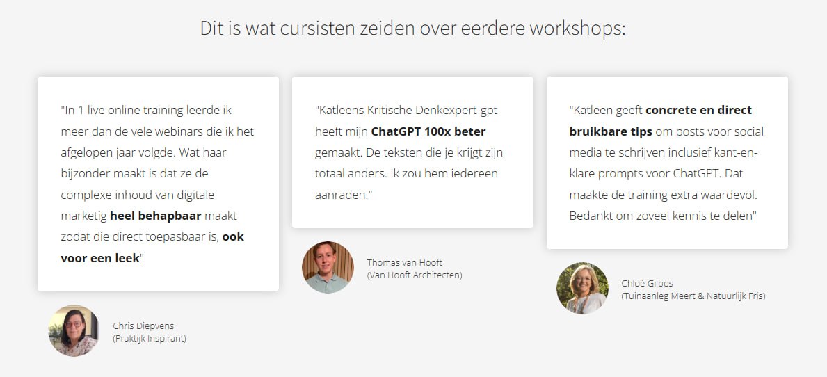 Wat anderen zeggen over Katleens aanpak